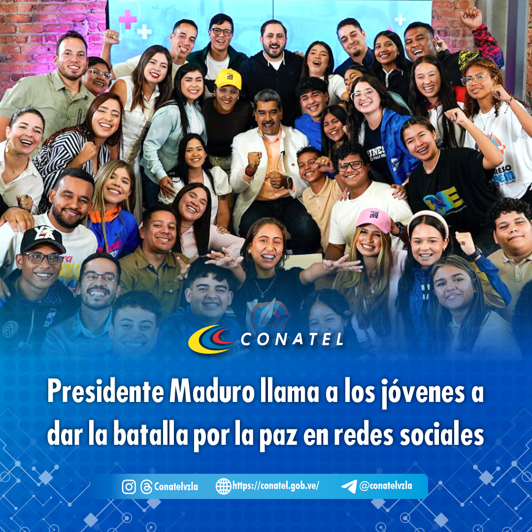 Presidente Maduro llama a los jóvenes a dar la batalla por la paz en redes sociales