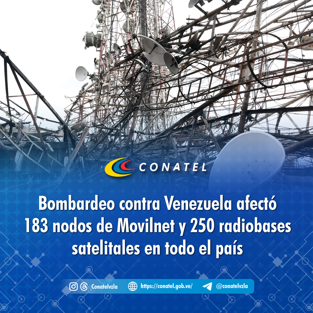 Movilnet restablece al 100% sus servicios tras ataque estadounidense a la infraestructura de telecomunicaciones 