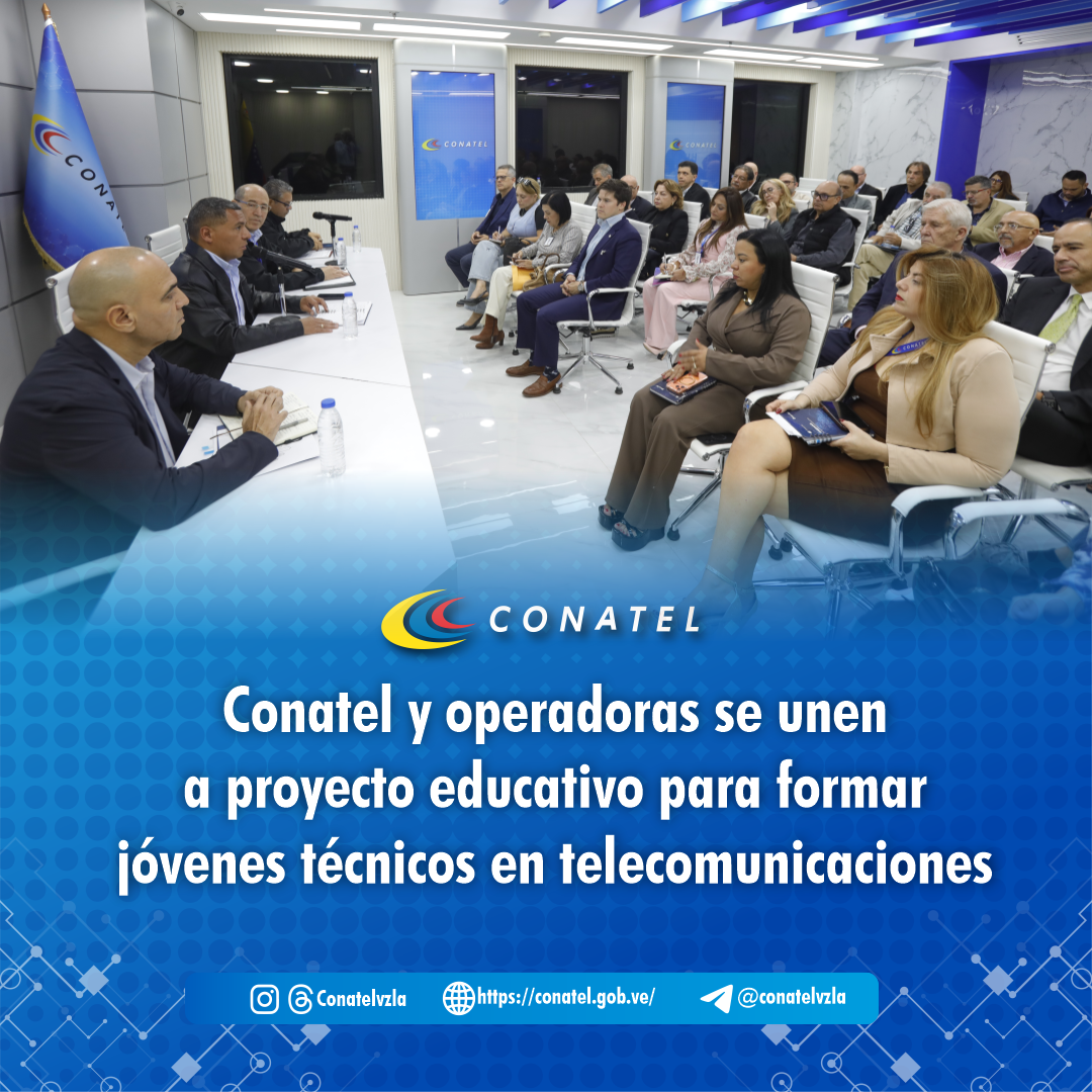 Conatel y operadoras se unen a proyecto educativo para formar jóvenes técnicos en telecomunicaciones

