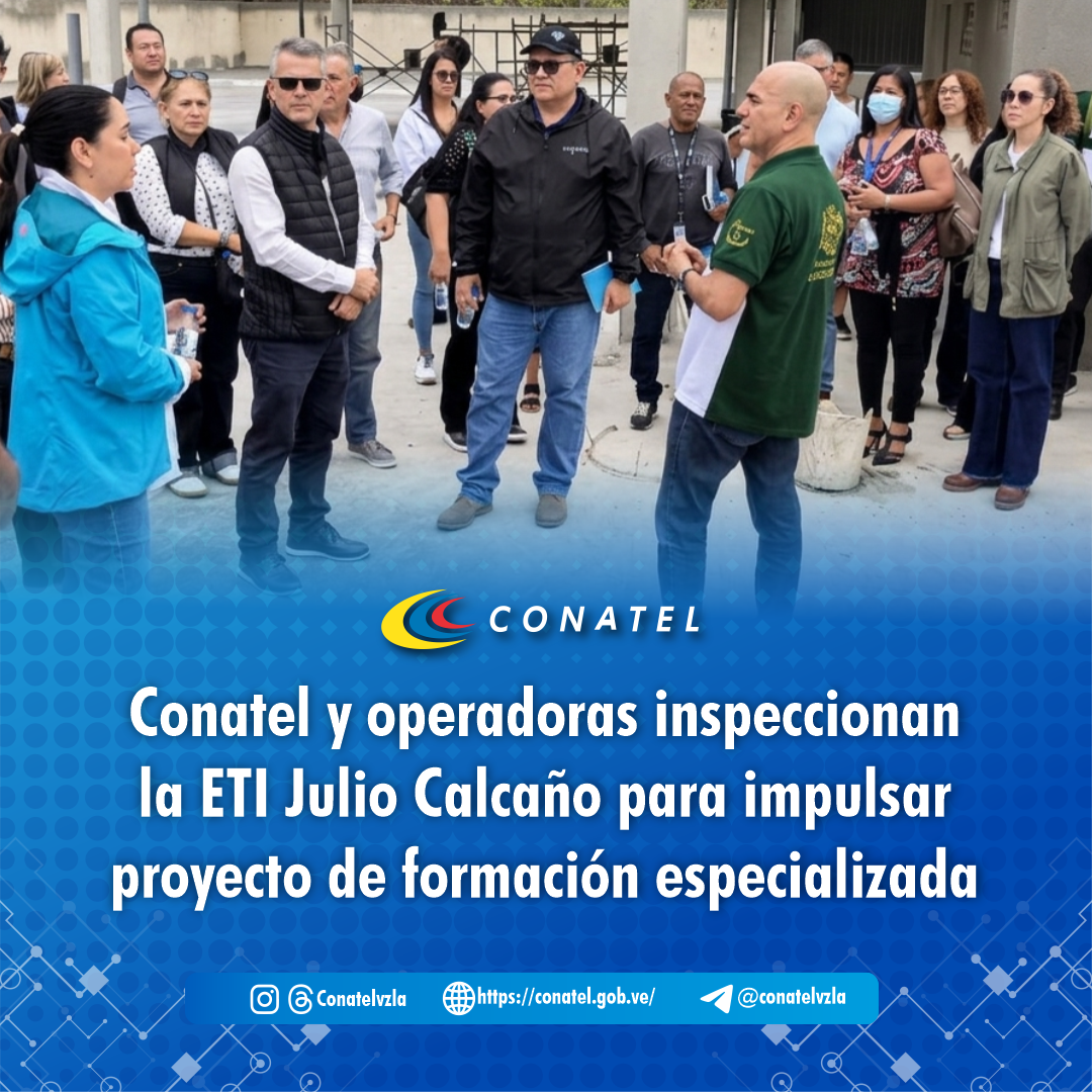 Conatel y operadoras inspeccionan la ETI Julio Calcaño para impulsar proyecto de formación especializada