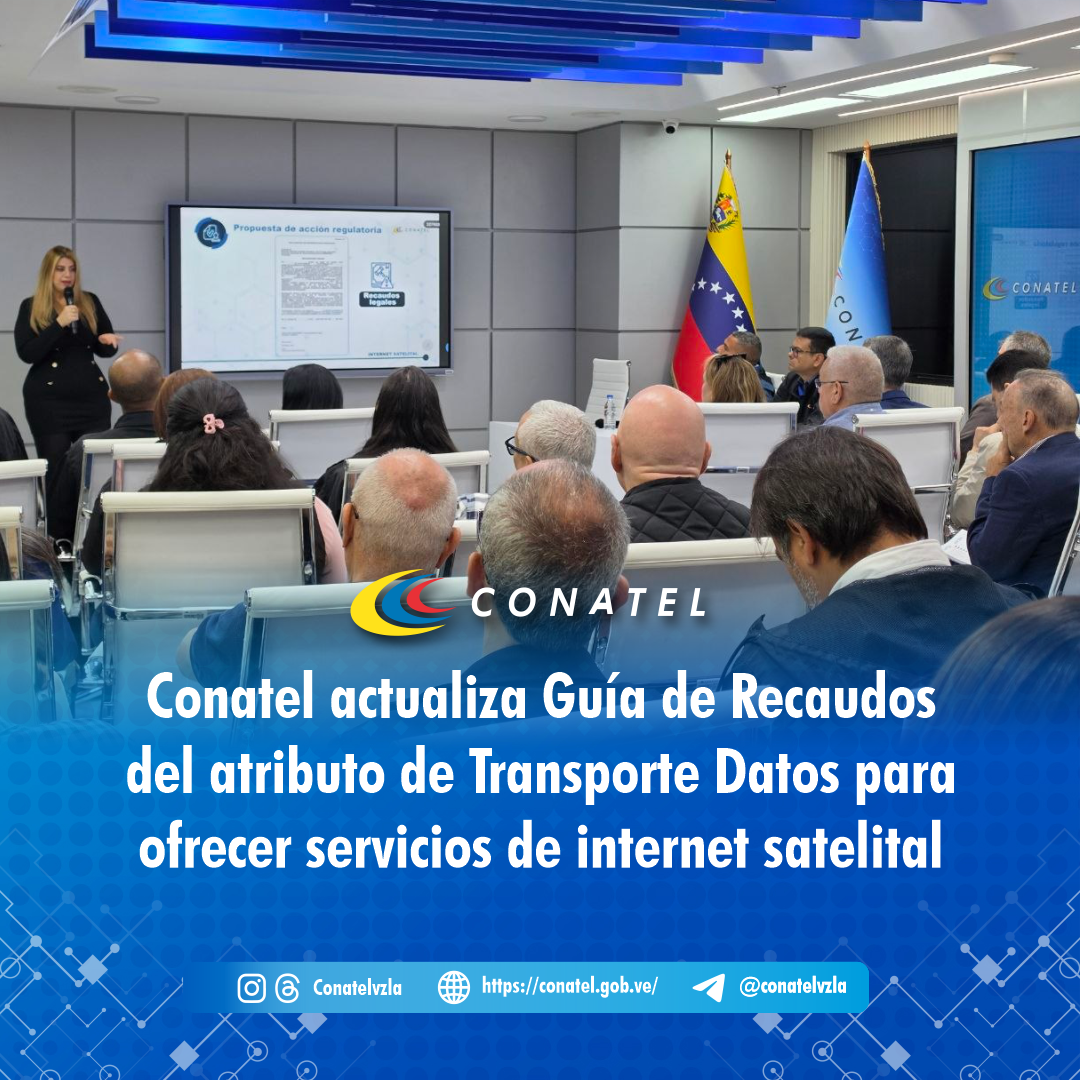 Conatel actualiza Guia de Recaudos del atributo de Transporte Datos para ofrecer servicios de internet satelital