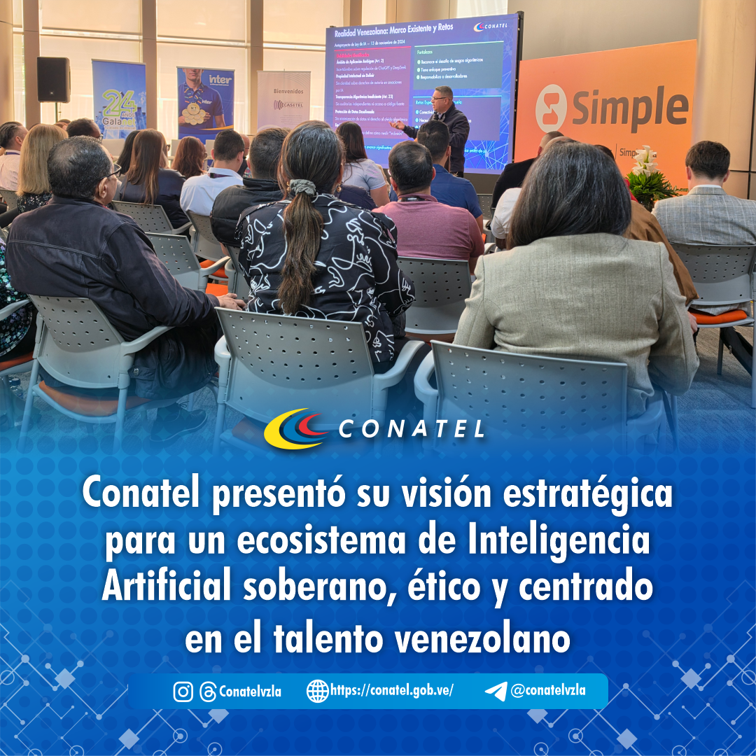 Conatel presentó su visión estratégica para un ecosistema de Inteligencia Artificial soberano, ético y centrado en el talento venezolano