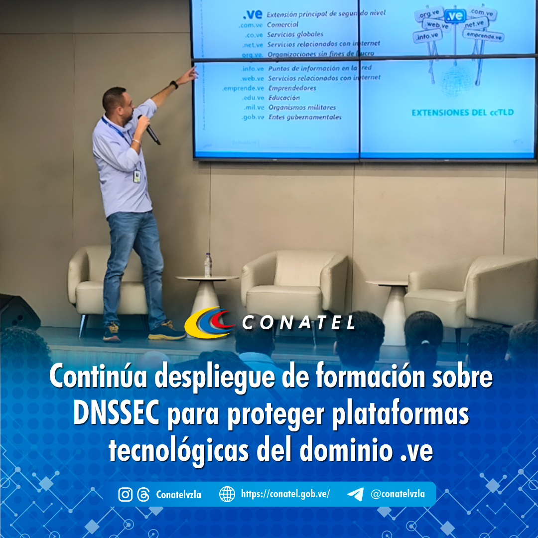 Continúa despliegue de formación sobre DNSSEC para proteger plataformas tecnológicas del dominio .ve